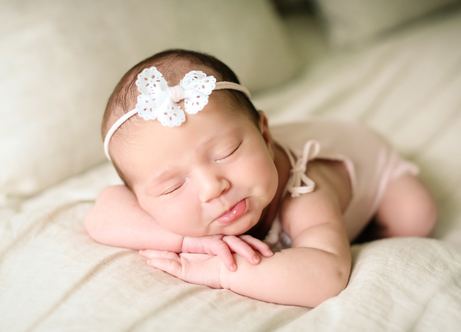 Posed newborn baby at an in-home newborn session in Chandler, Arizona 