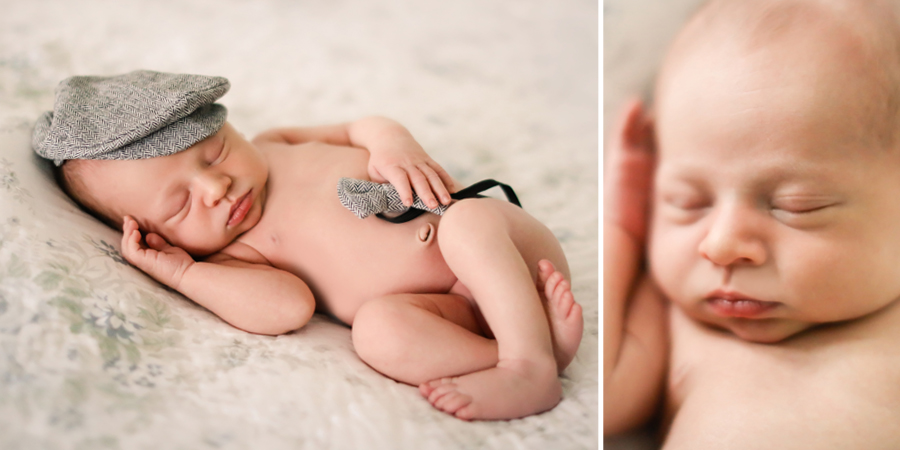A posed sleeping baby at an in-home newborn session in Chandler, Arizona