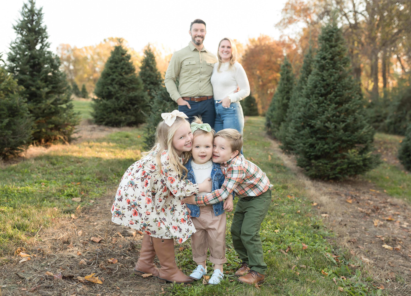 best Northern Virginia Christmas activities in 2023 featuring a family session among pine trees