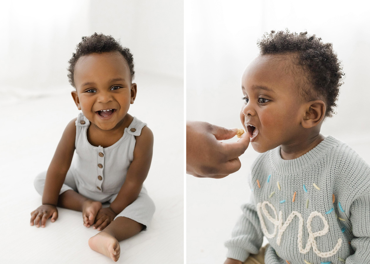 Little boy having fun during his studio came smash session in Northern Virginia