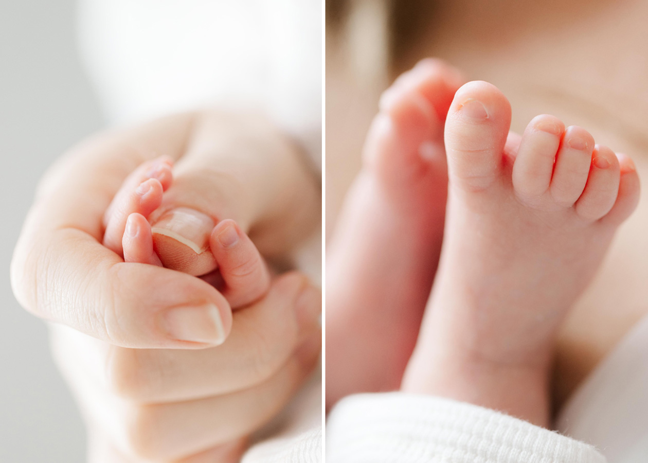 tiny toes and tiny hands captured during newborn photos in Northern Virginia