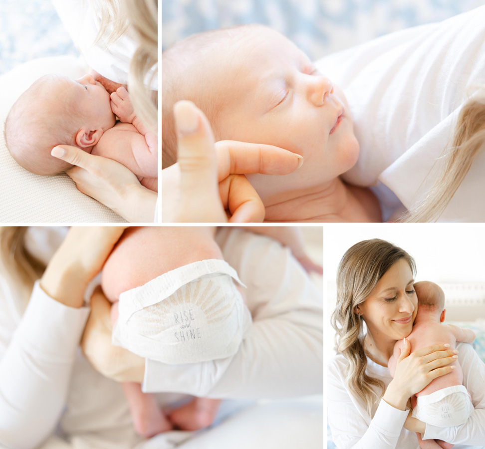 newborn baby and mother captured together during a newborn photography session in Northern Virginia