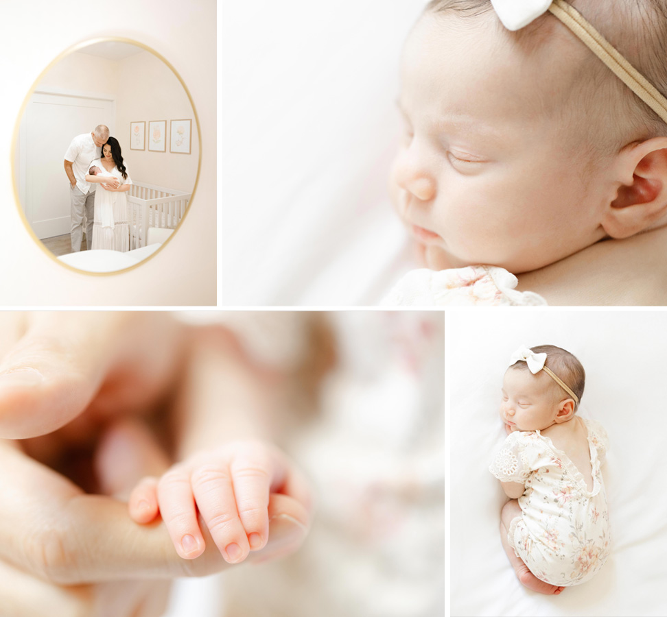 newborn face and fingers captured by a newborn photographer in Northern Virginia