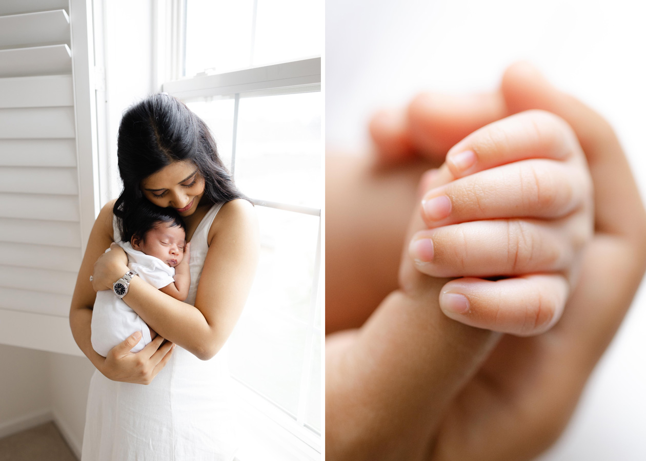 Best Ultrasound Clinic in Northern Virginia featuring a mom snuggling her newborn and holding his hand