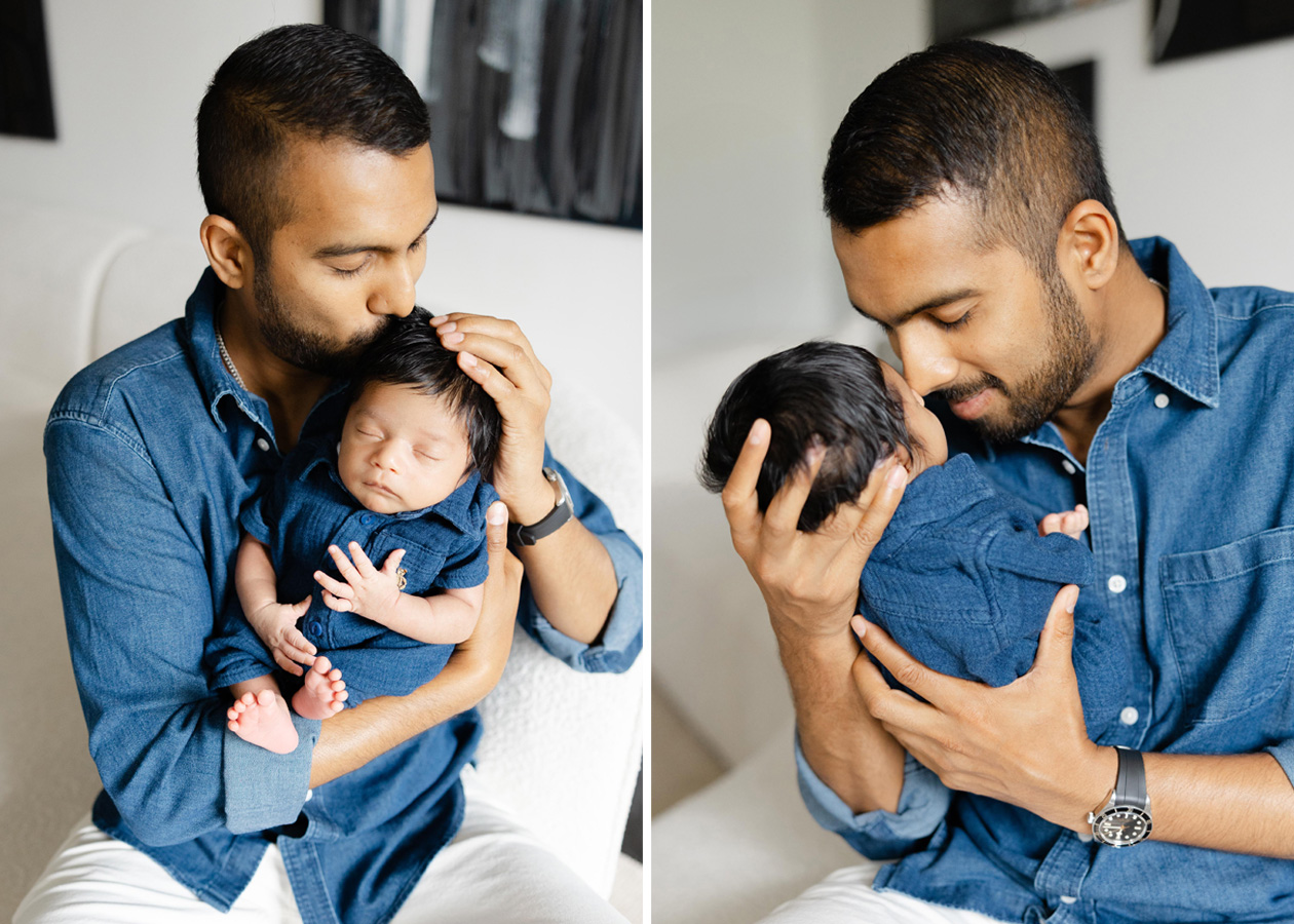 dad and son captured by a Northern Virginia newborn photographer