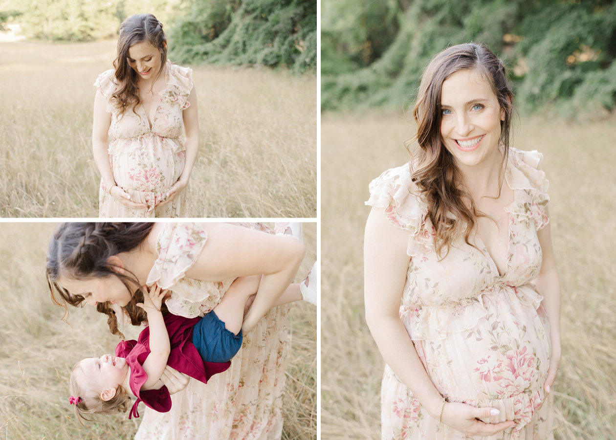 babymoon in Washington dc featuring a pregnant mother and her daughter