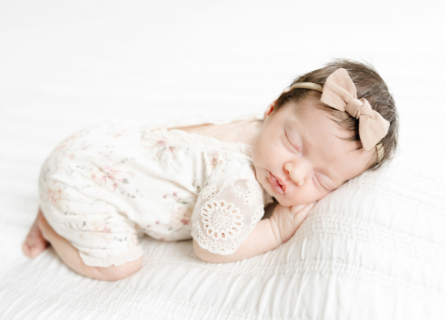 newborn baby girl captured by a newborn photographer in Washington DC