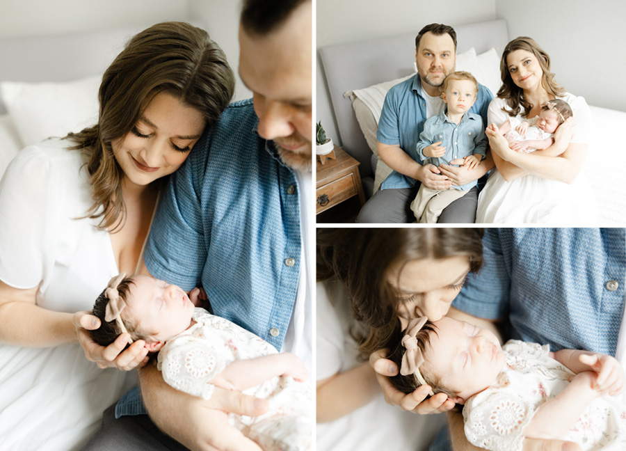 midwives in Washington DC featuring a family photograph of a mom, dad, son and his newborn baby sister