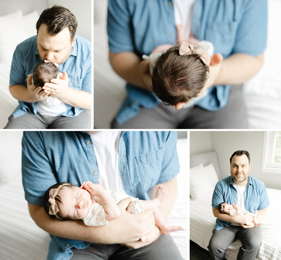 midwives in Washington DC featuring a father and his newborn baby girl