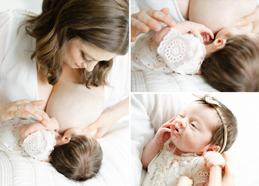 midwives in Washington DC featuring a new mom breastfeeding her newborn baby girl