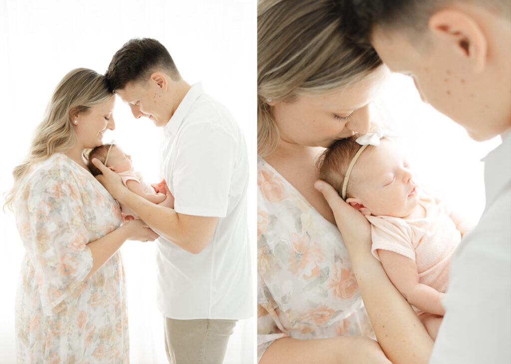 full-service DC newborn photographer featuring a mom and dad holding a newborn baby