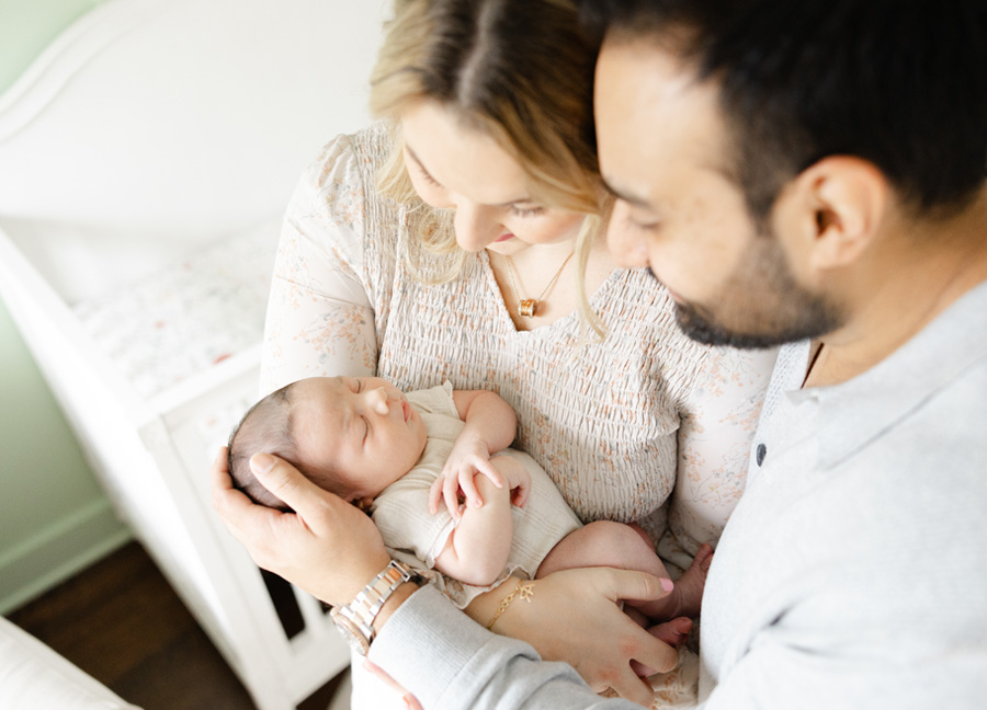 northern virginia newborn photographer capturing a newborn baby smiling