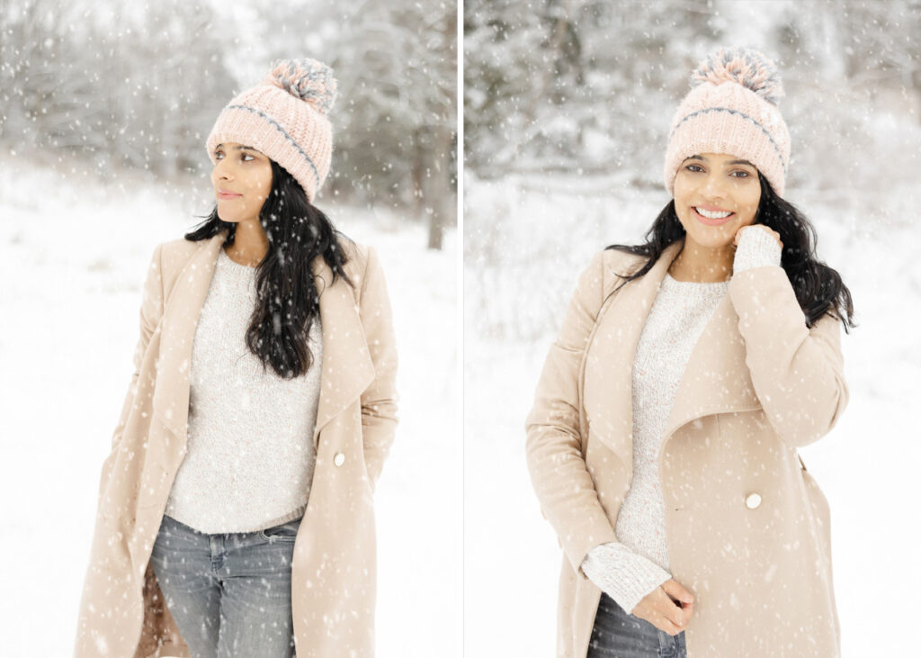 Snowy Pregnancy Announcement Session in Leesburg, Virginia