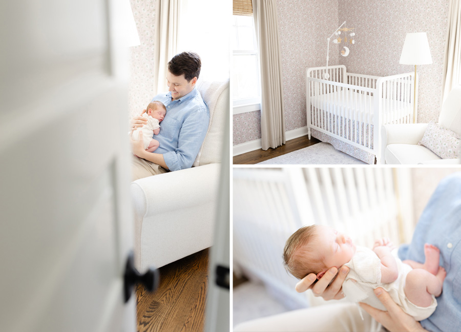 Alexandria VA newborn photographer captured a father holding his newborn baby