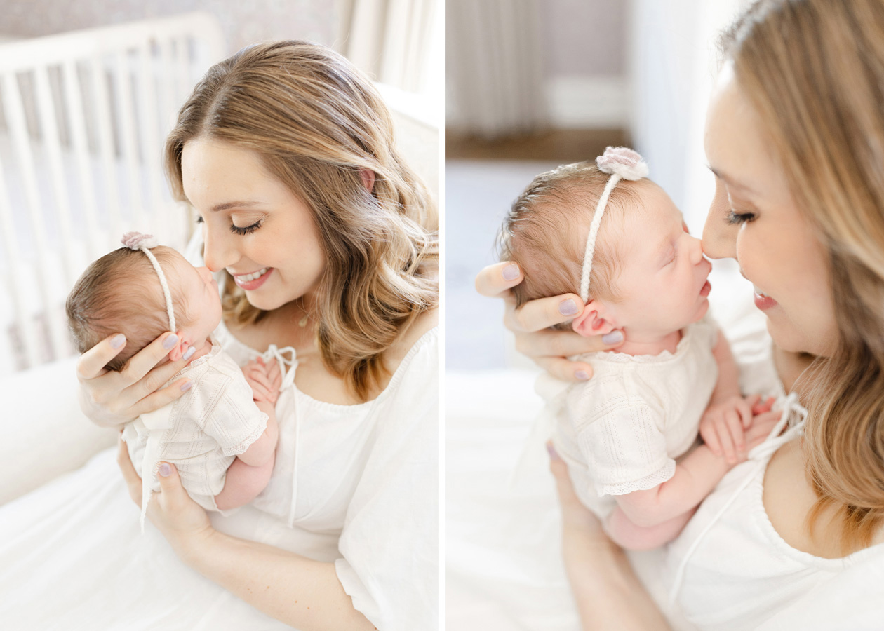 newborn photographer in northern virginia captures precious family photos of baby girl, mom, dad, and dog