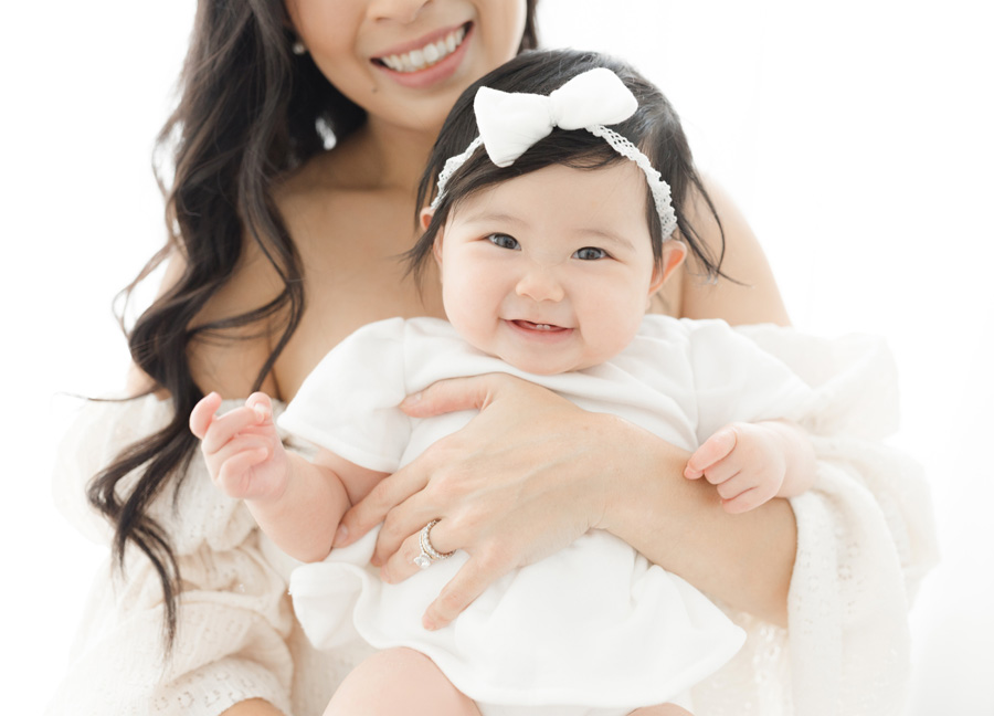 Family photography cost in Northern Virginia featuring mom and baby